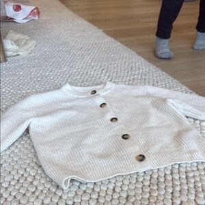 Zara Cream Chunky Knit Cardigan Sweater